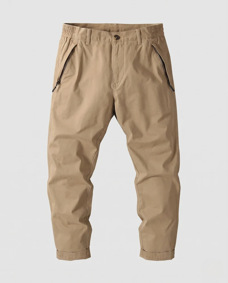 Herren Modern Twill Jogger mit tapered Bein, Reißverschlusstaschen und elastischem Bund Nord Taschen