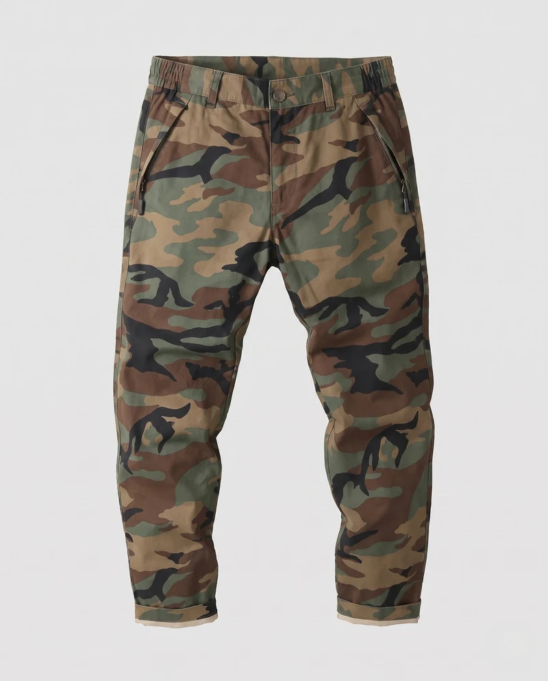 Herren Modern Twill Jogger mit tapered Bein, Reißverschlusstaschen und elastischem Bund Nord Taschen