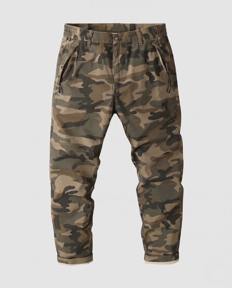 Herren Modern Twill Jogger mit tapered Bein, Reißverschlusstaschen und elastischem Bund Nord Taschen
