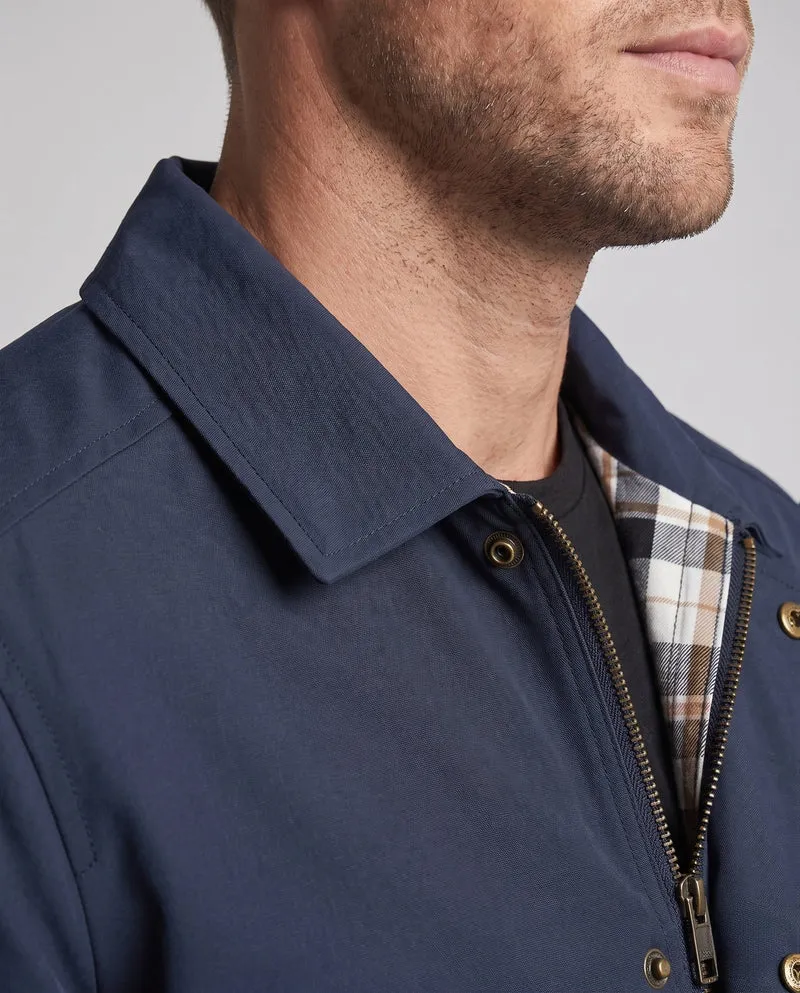 Leichte wasserabweisende Übergangsjacke für Herren mit kariertem Futter und Stehkragen Nord Taschen