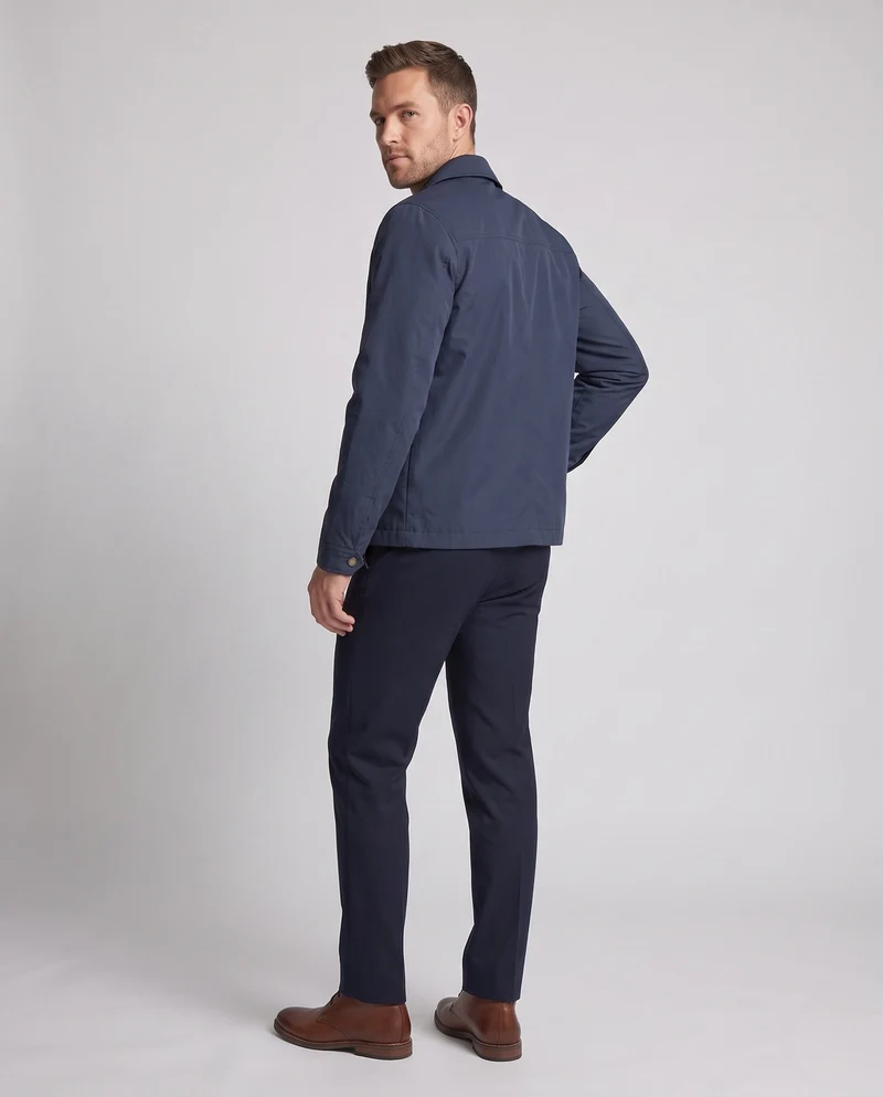 Leichte wasserabweisende Übergangsjacke für Herren mit kariertem Futter und Stehkragen Nord Taschen