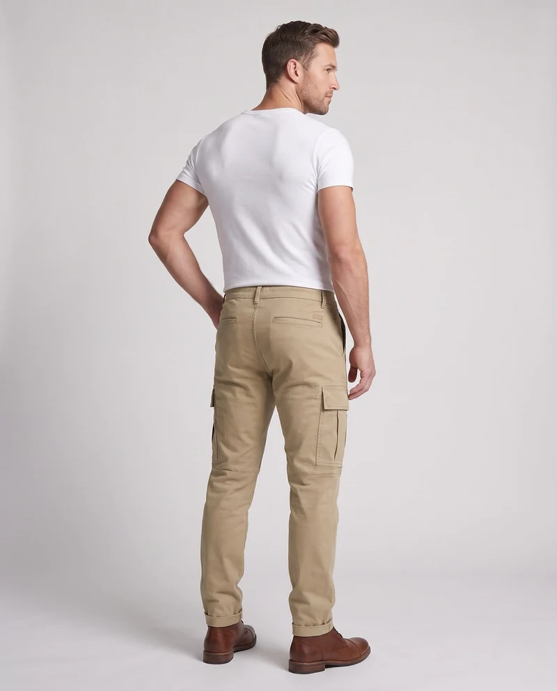 Herren Lockere Cargo-Hose mit Versteifungen an den Knien und mehreren Taschen Nord Taschen