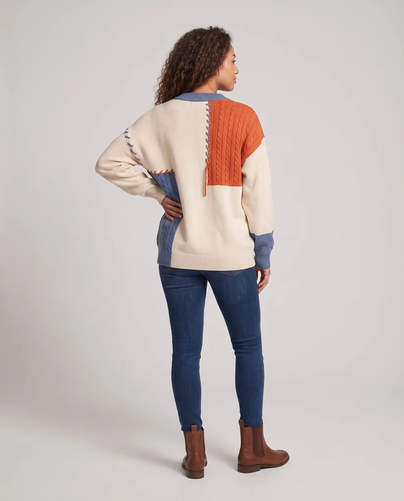 Frauen Übergröße Strickpullover Nord Taschen