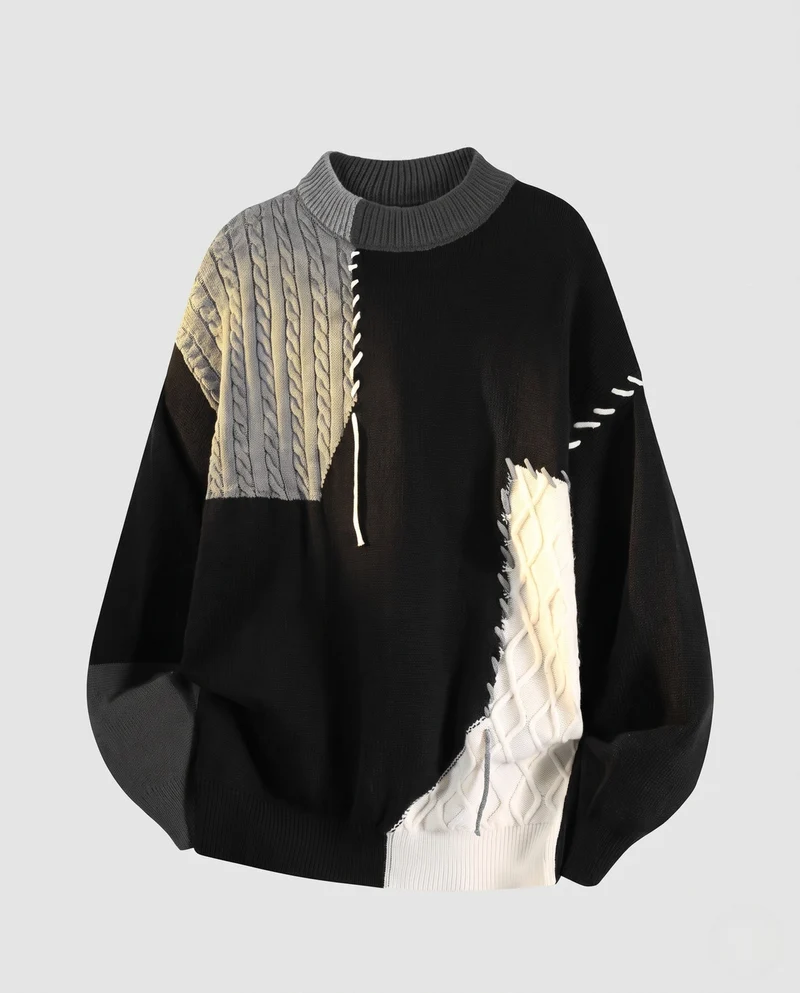 Frauen Übergröße Strickpullover Nord Taschen