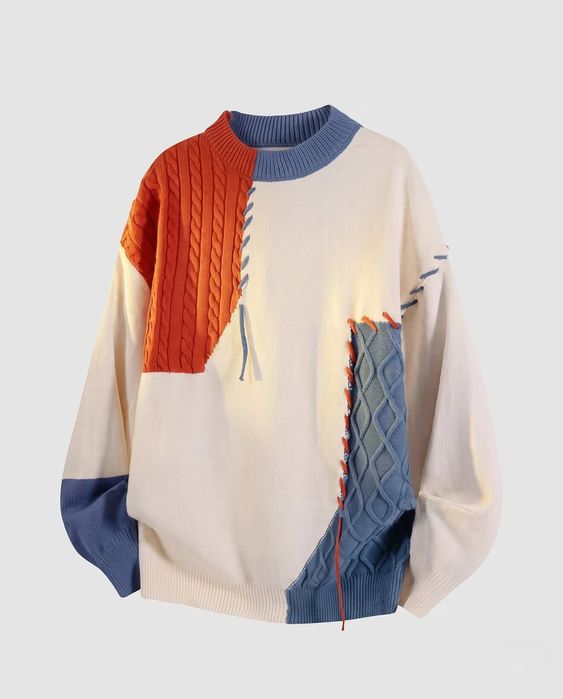 Frauen Übergröße Strickpullover Nord Taschen