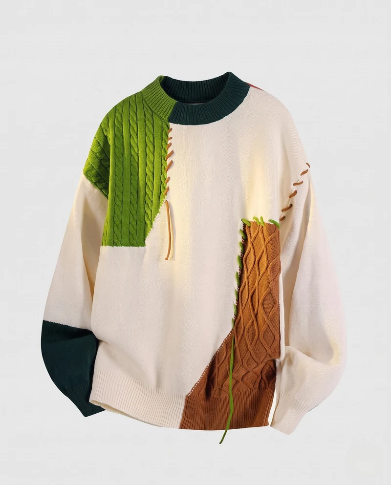 Frauen Übergröße Strickpullover Nord Taschen