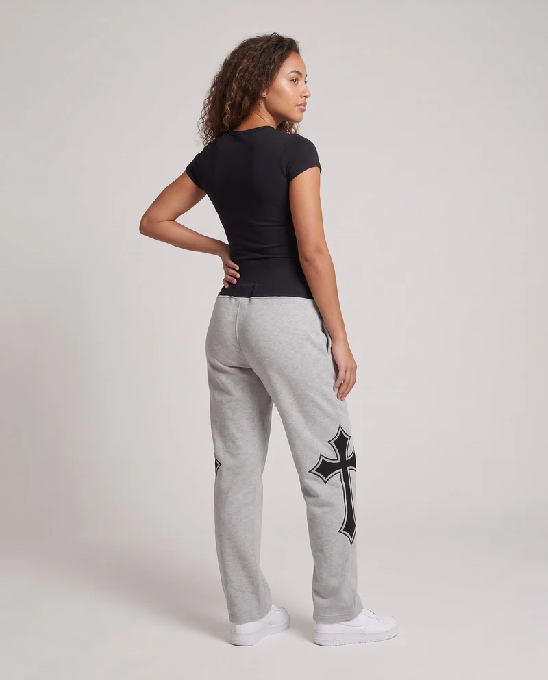 Damen Sport-Jogginghosen mit hoher Taille und grafischen Details Nord Taschen