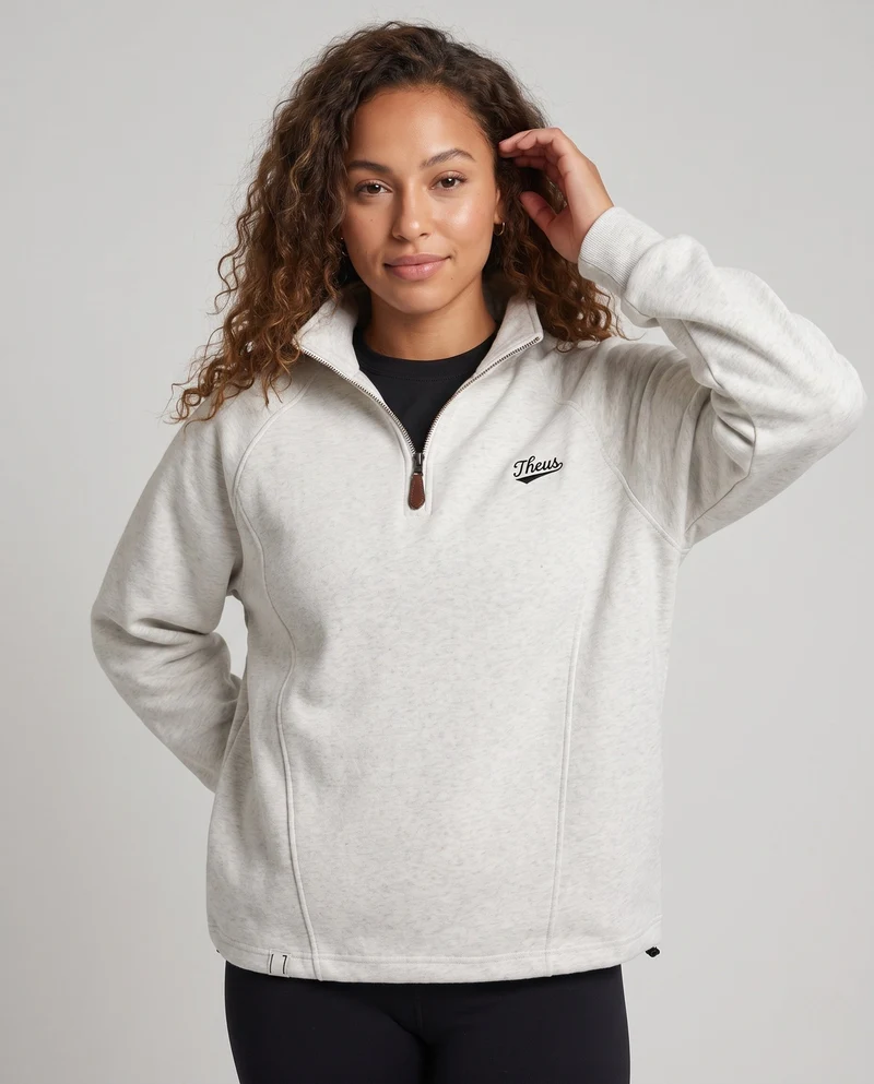 Damen Sport Fleece-Pullover mit Stehkragen Nord Taschen