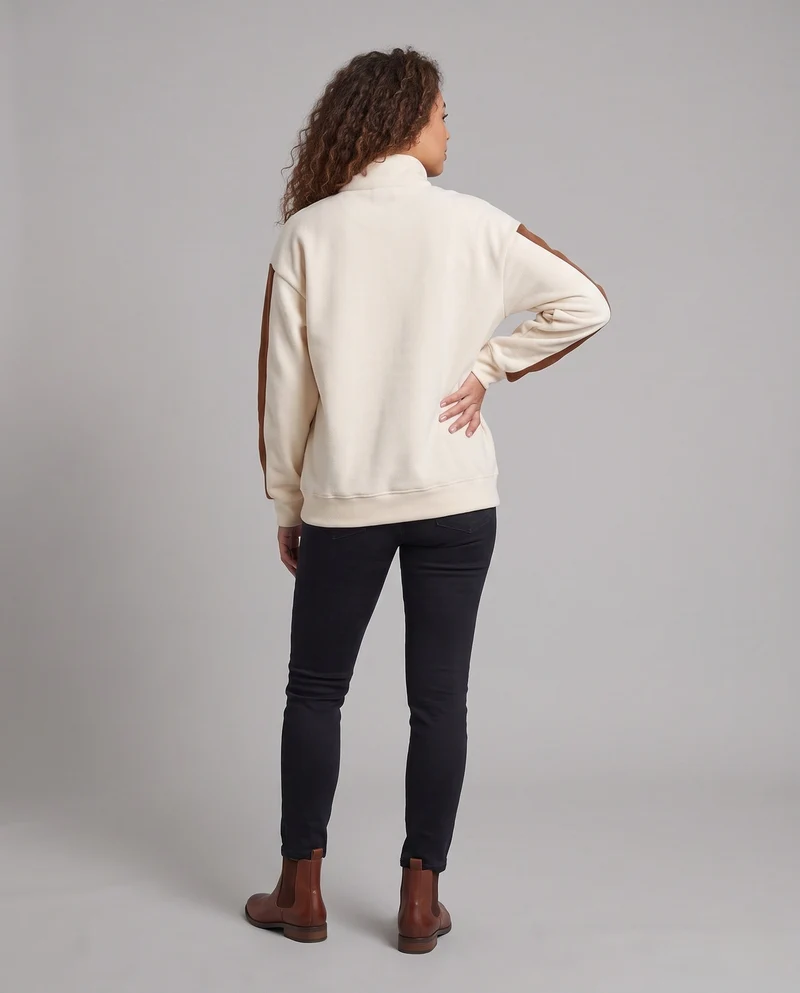 Damen Sportliches Oversized Sweatshirt Nord Taschen