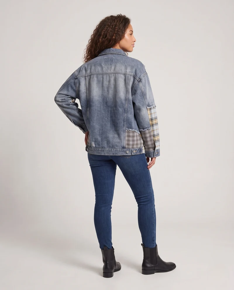 Frauen Streetstyle Denim Jacke Nord Taschen
