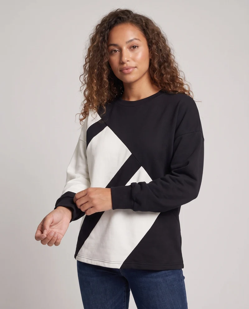 Damen Stilvoller Oversized Pullover Nord Taschen