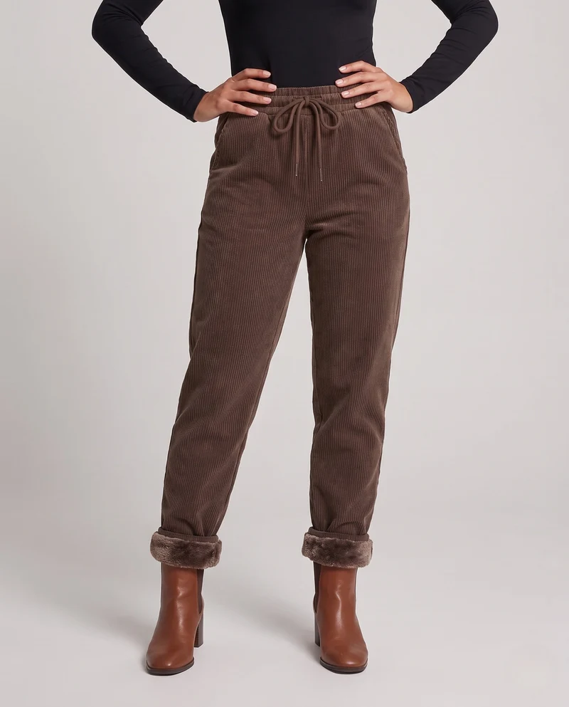 Frauen Bequeme und Stilvolle Fleece-Hose Nord Taschen