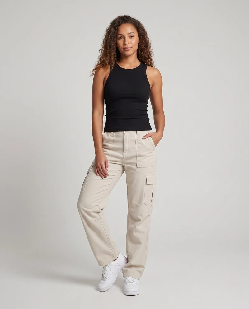 Damen Cargo-Hosen mit praktischen Seitentaschen und weitem Schnitt Nord Taschen