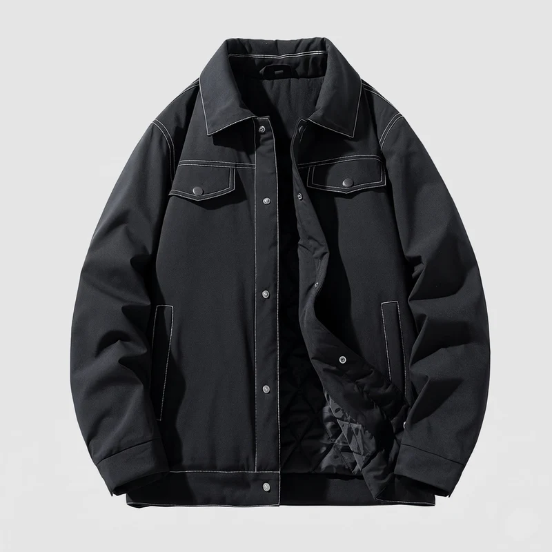 Herren kariertes gesteppte Overshirt-Jacke mit thermischem Futter, Druckknopfverschluss und Brusttaschen Nord Taschen
