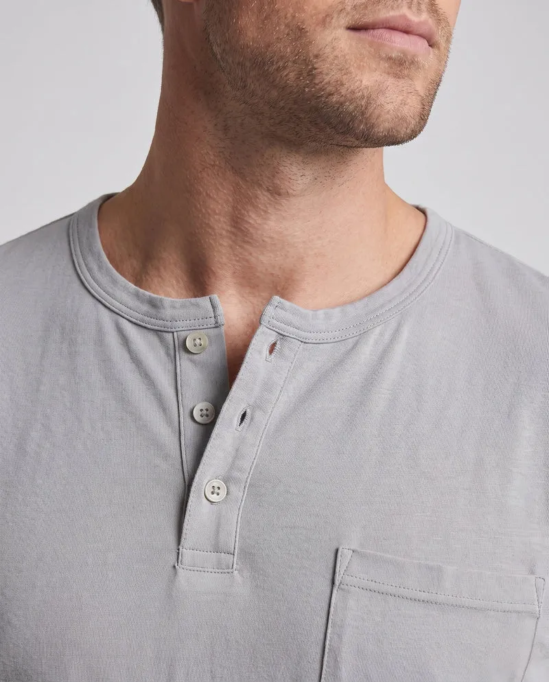 Herren Langarm Henley Shirt mit Brusttasche und dezentem Knopfleiste Nord Taschen