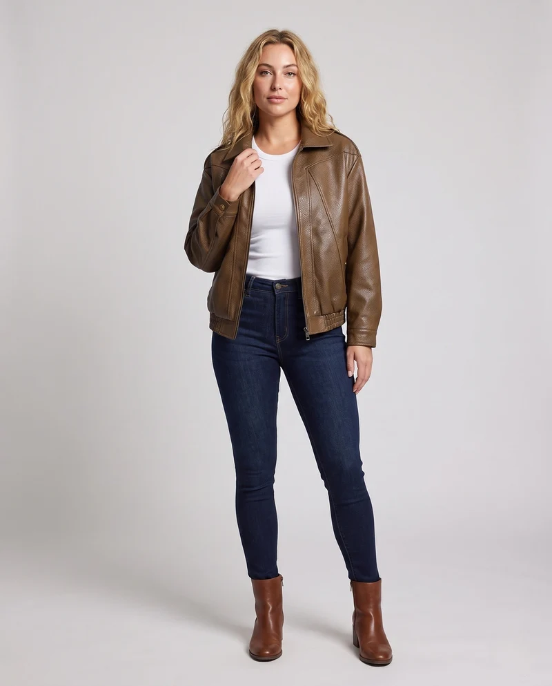 Damen Modische Kunstlederjacke Nord Taschen 1788322039