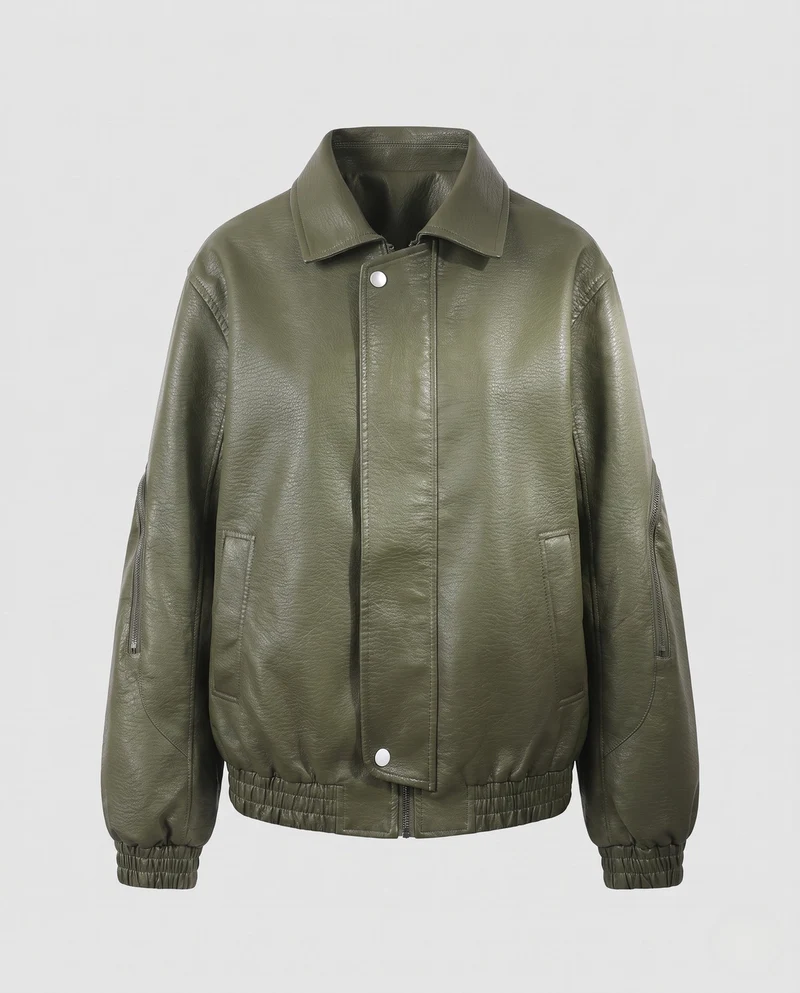 Damen Modische Kunstlederjacke mit lässigem Schnitt Nord Taschen