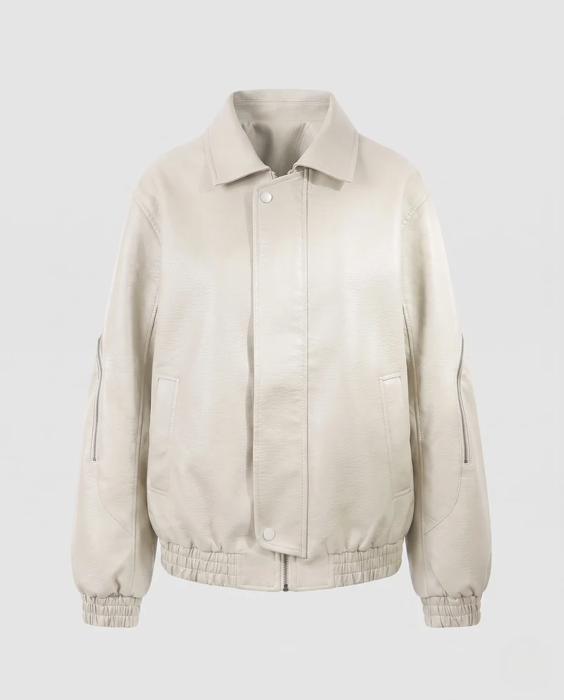 Damen Modische Kunstlederjacke mit lässigem Schnitt Nord Taschen