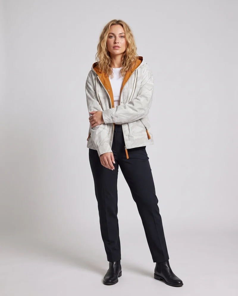 Damen Modische Übergangsjacke mit Kapuze Nord Taschen