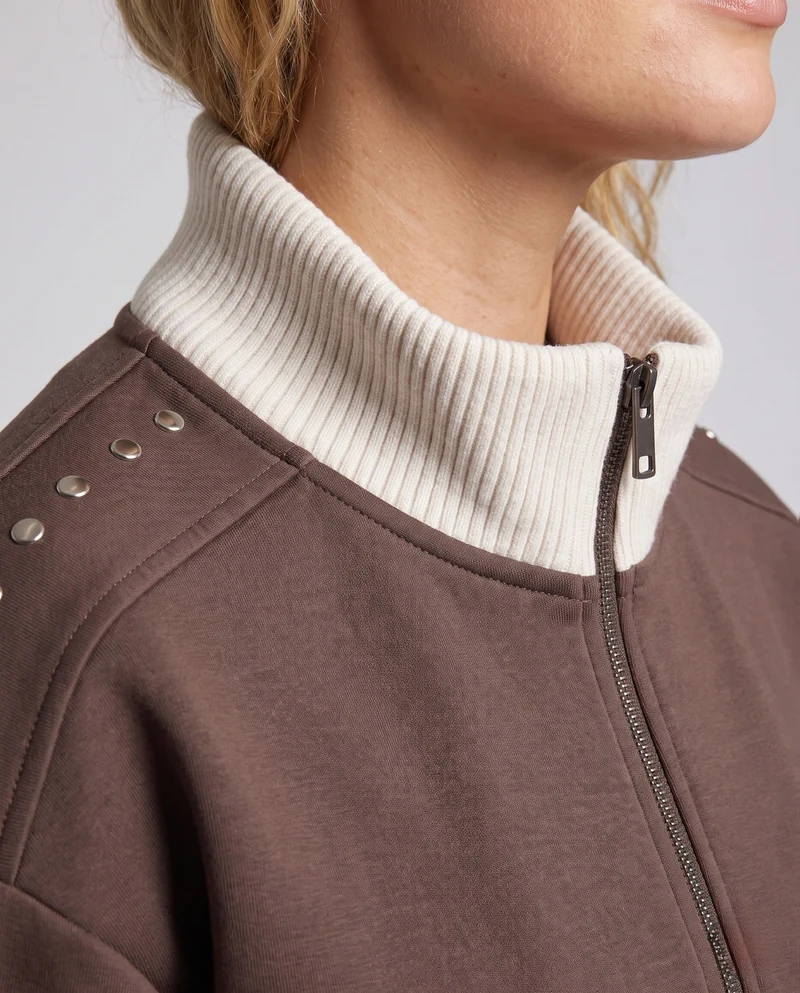 Damen Modische Übergangsjacke mit Stehkragen Nord Taschen