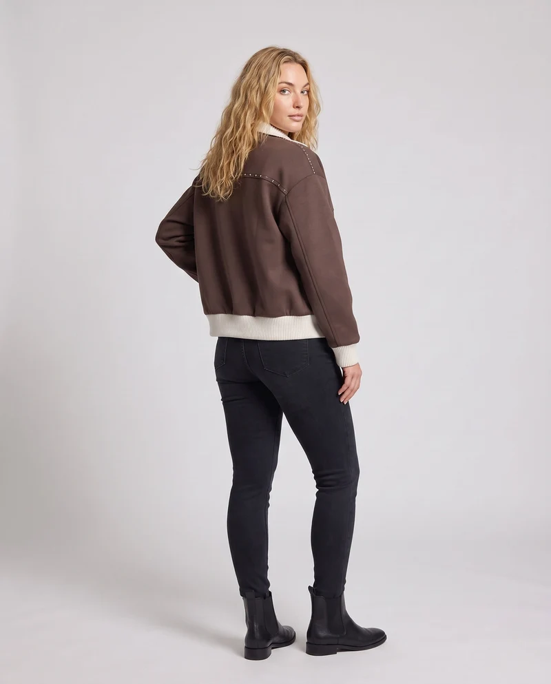Damen Modische Übergangsjacke mit Stehkragen Nord Taschen
