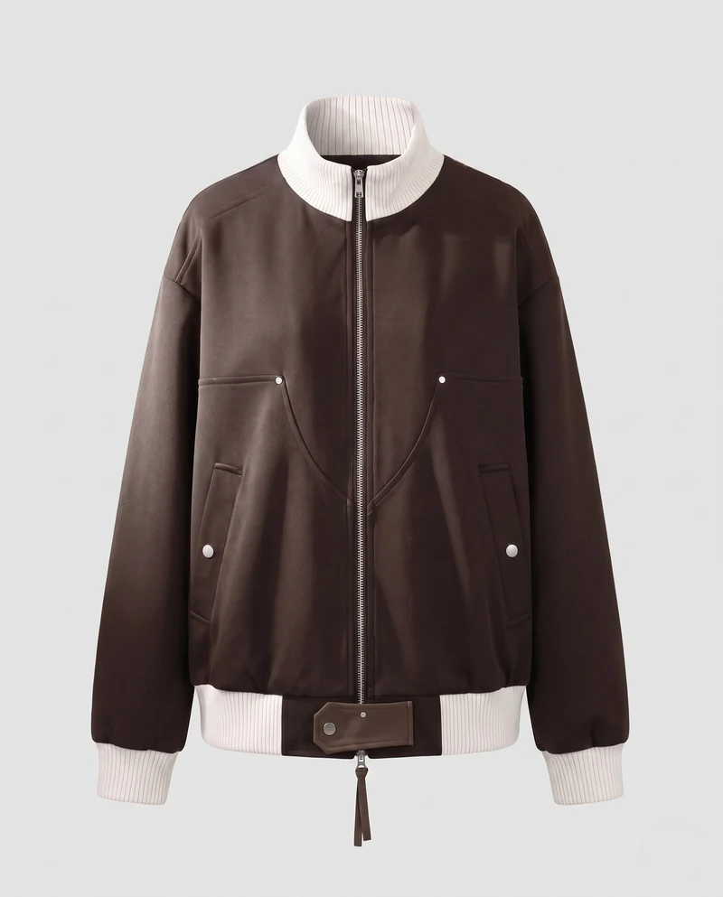 Damen Modische Übergangsjacke mit Stehkragen Nord Taschen