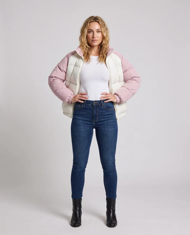 Damen Modische Übergangsjacke mit Steppdesign Nord Taschen