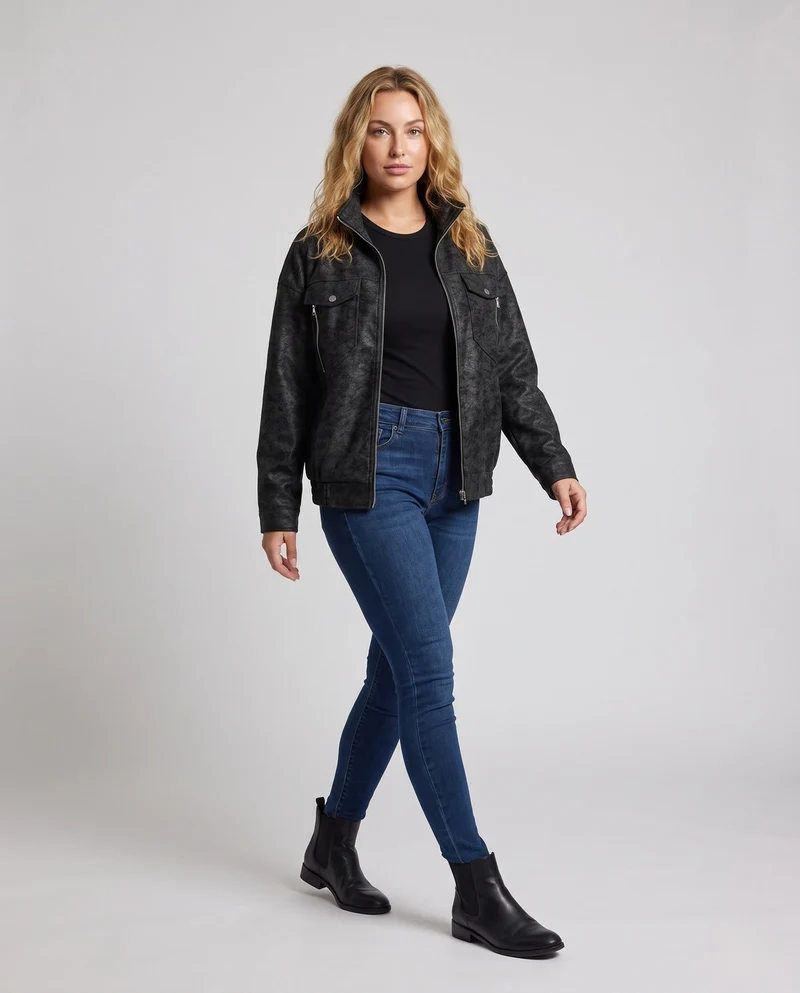 Damen Modische Utility-Jacke Nord Taschen