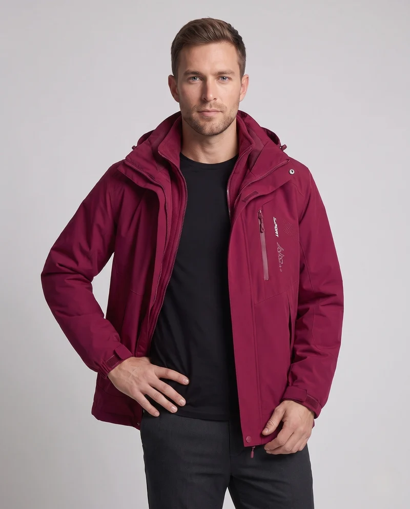 Herren Zweilagige Softshell-Outdoorjacke mit abnehmbarer Fleece-Innenjacke