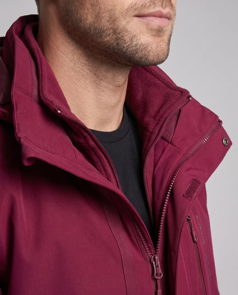 Herren Zweilagige Softshell-Outdoorjacke mit abnehmbarer Fleece-Innenjacke