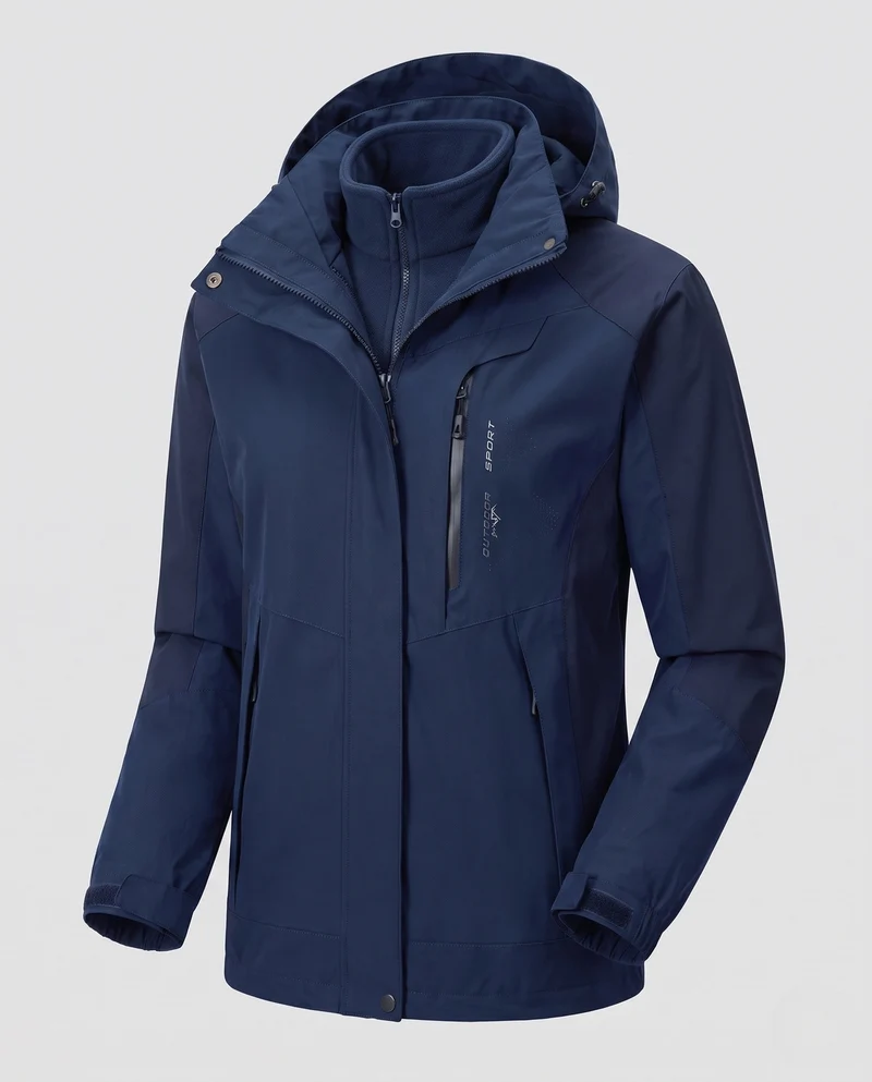 Herren Zweilagige Softshell-Outdoorjacke mit abnehmbarer Fleece-Innenjacke