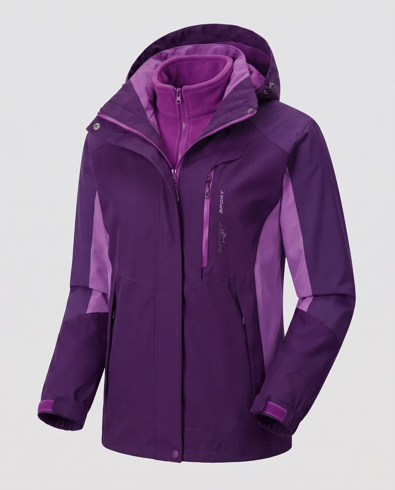 Herren Zweilagige Softshell-Outdoorjacke mit abnehmbarer Fleece-Innenjacke