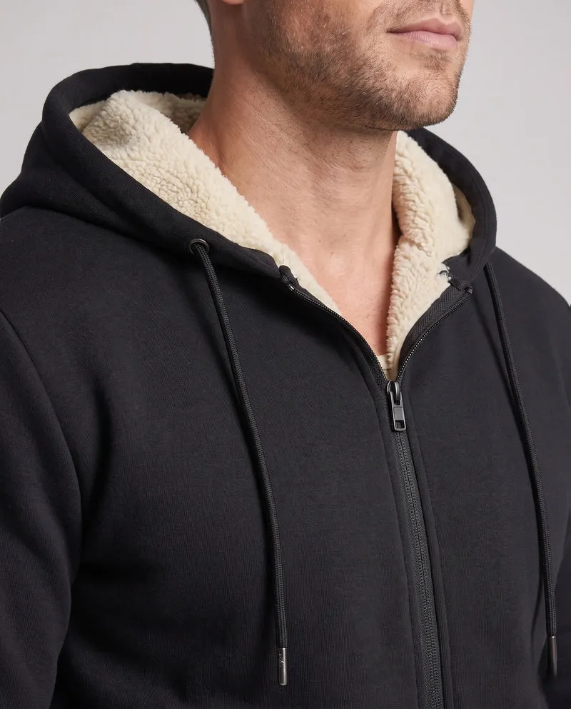 Herren Zweiteiliges Teddygefüttertes Freizeit-Trainingsset mit Kapuzenzipjacke & tapered Jogginghose