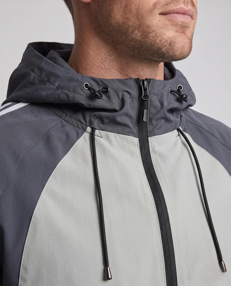 Herren Zweiteiliges sportliches Trainingsanzug-Set mit wasserabweisender Kapuzenjacke & elastischem Bund