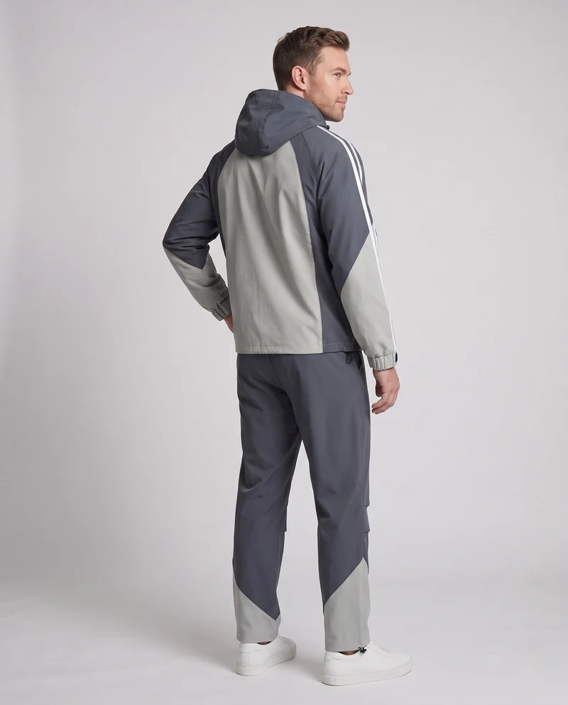 Herren Zweiteiliges sportliches Trainingsanzug-Set mit wasserabweisender Kapuzenjacke & elastischem Bund