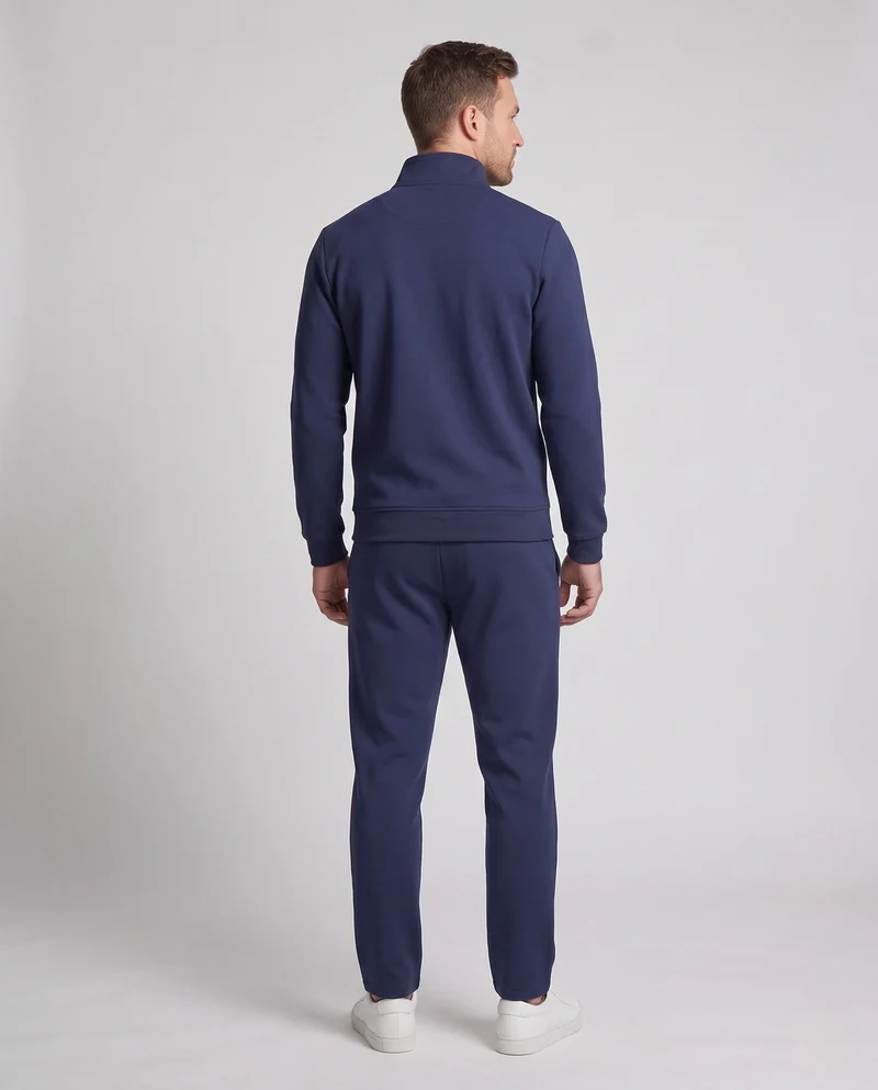 Herren Zweiteiliges Komfort-Trainingsset mit Stehkragen, Zip‑Jacke & tapered Jogginghose