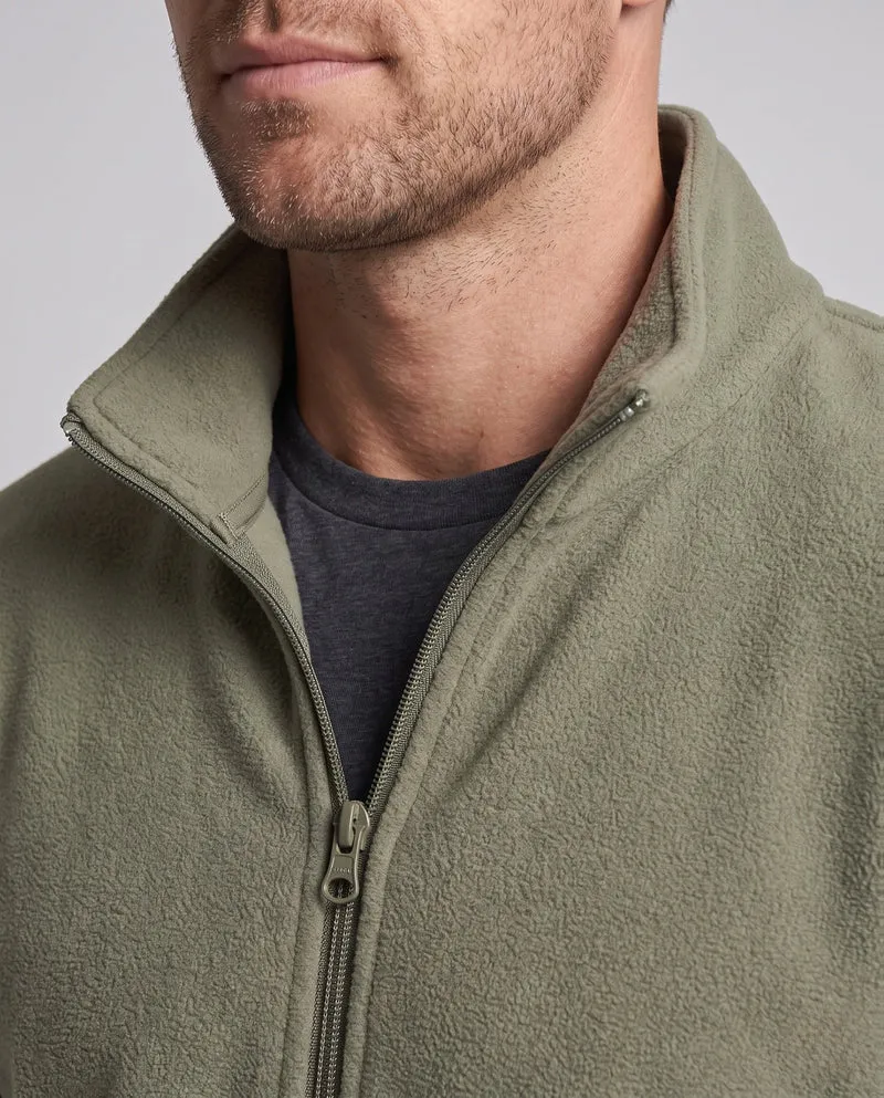 Unisex-Fleece-Reißverschlussjacke mit Stehkragen und minimalistischer Outdoor-Optik