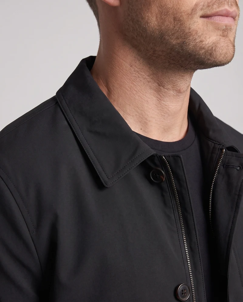 Herren Leichtgewicht Wasserabweisende Harrington Jacke mit Reißverschluss und Knopfleiste Nord Taschen