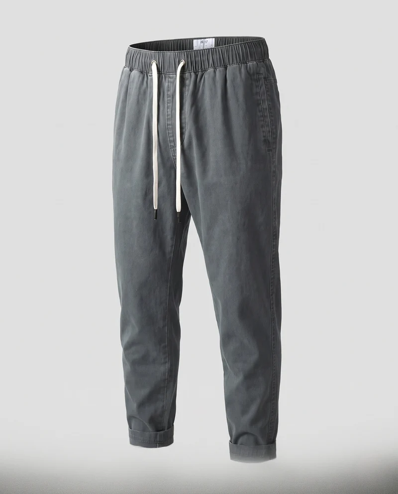 Herren leichte Baumwoll-Jogginghose im entspannten, schmal zulaufenden Schnitt mit Kordelzug und Bündchenabschlüssen Nord Taschen