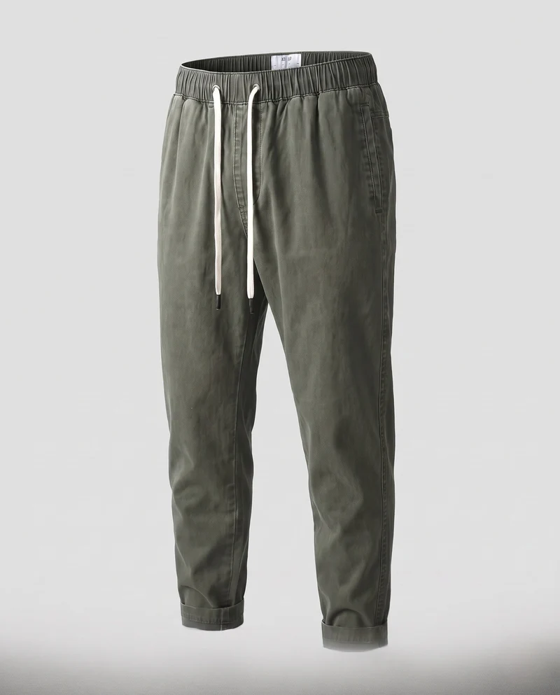 Herren leichte Baumwoll-Jogginghose im entspannten, schmal zulaufenden Schnitt mit Kordelzug und Bündchenabschlüssen Nord Taschen
