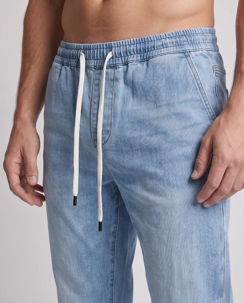 Herren lässige Denim-Jogginghosen mit elastischem Bund und Kordelzug Nord Taschen