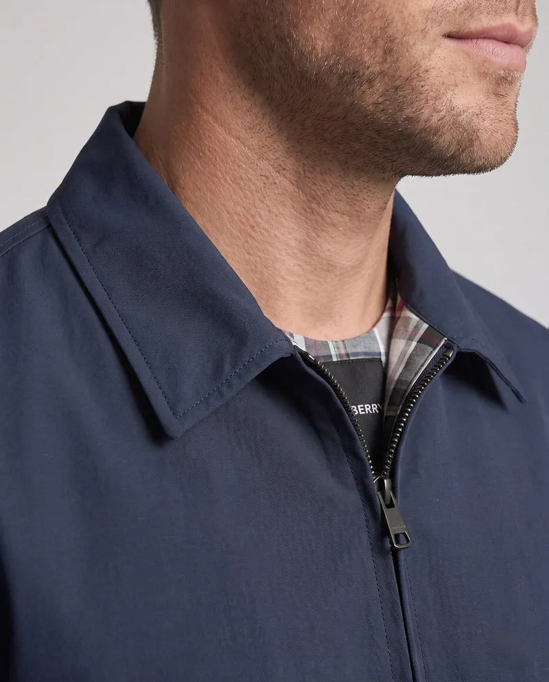 Leichte Herren Baumwollblousonjacke mit kariertem Futter und verdecktem Reißverschluss Nord Taschen