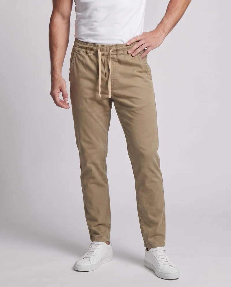 Herren Tapered Baumwoll Chino Jogginghosen mit Kordelzug und verdeckten Taschen Nord Taschen