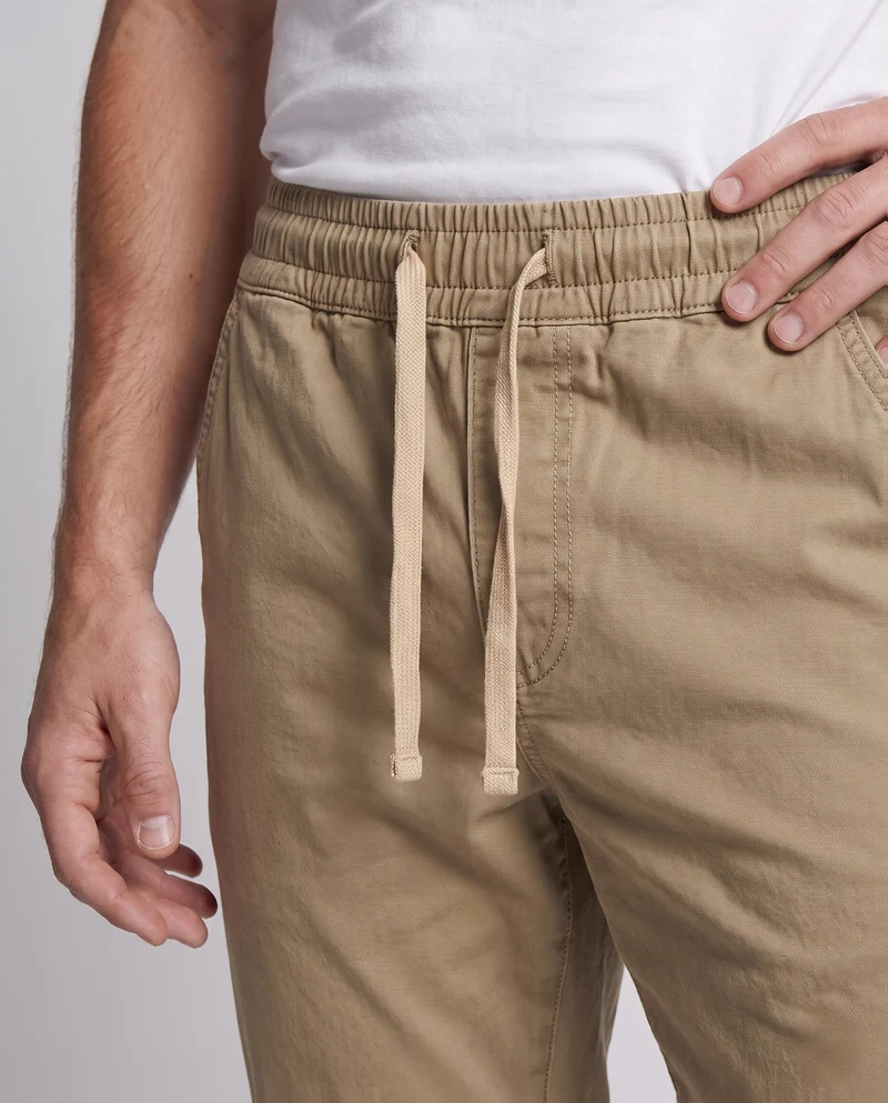Herren Tapered Baumwoll Chino Jogginghosen mit Kordelzug und verdeckten Taschen Nord Taschen