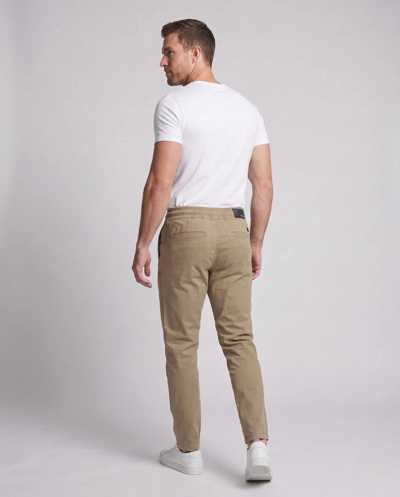 Herren Tapered Baumwoll Chino Jogginghosen mit Kordelzug und verdeckten Taschen Nord Taschen