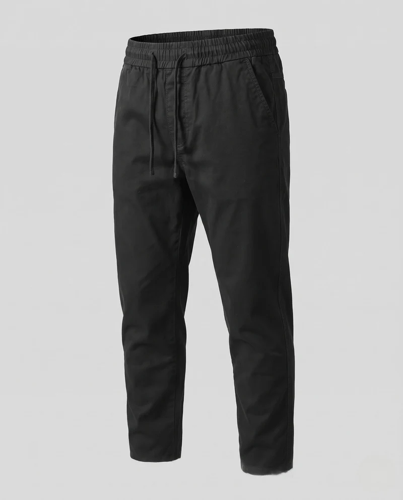 Herren Tapered Baumwoll Chino Jogginghosen mit Kordelzug und verdeckten Taschen Nord Taschen