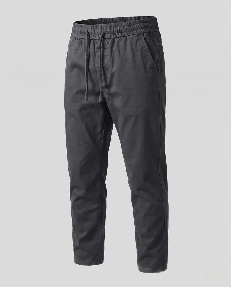 Herren Tapered Baumwoll Chino Jogginghosen mit Kordelzug und verdeckten Taschen Nord Taschen