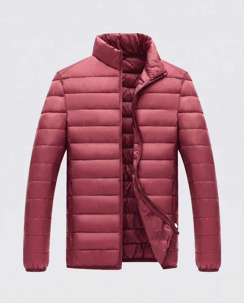 Herren kompakte verpackbare gesteppte Übergangsjacke mit Stehkragen und thermischer Füllung Nord Taschen