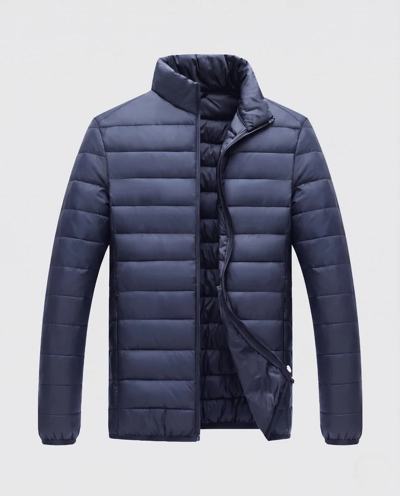 Herren kompakte verpackbare gesteppte Übergangsjacke mit Stehkragen und thermischer Füllung Nord Taschen