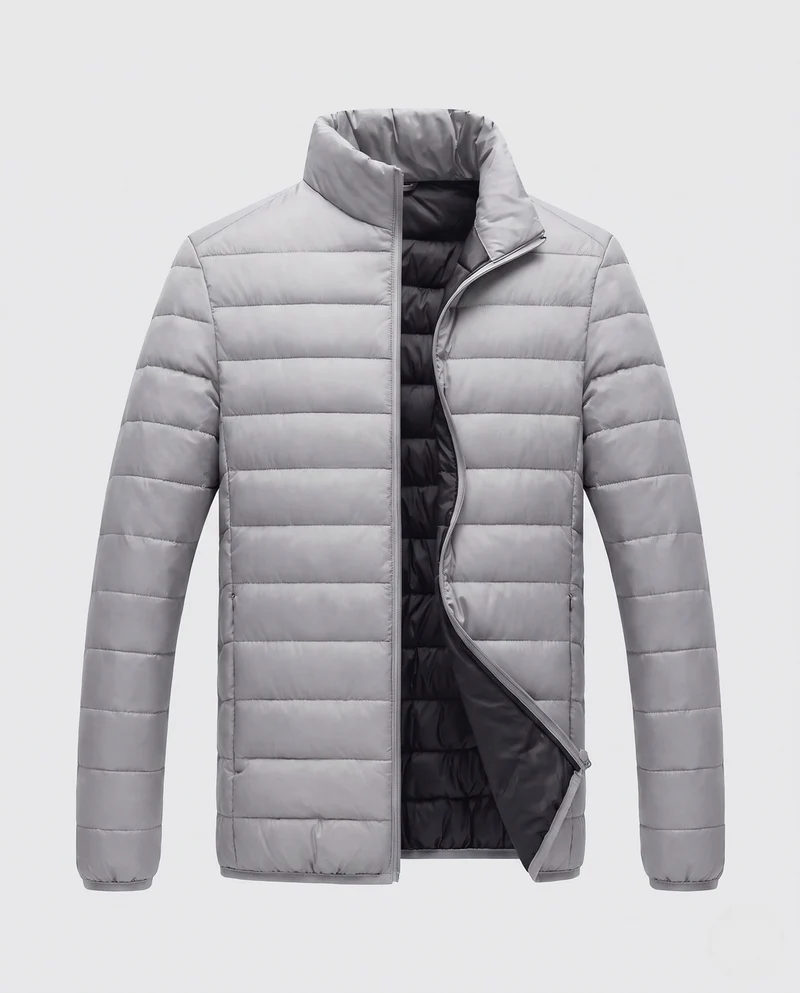 Herren kompakte verpackbare gesteppte Übergangsjacke mit Stehkragen und thermischer Füllung Nord Taschen